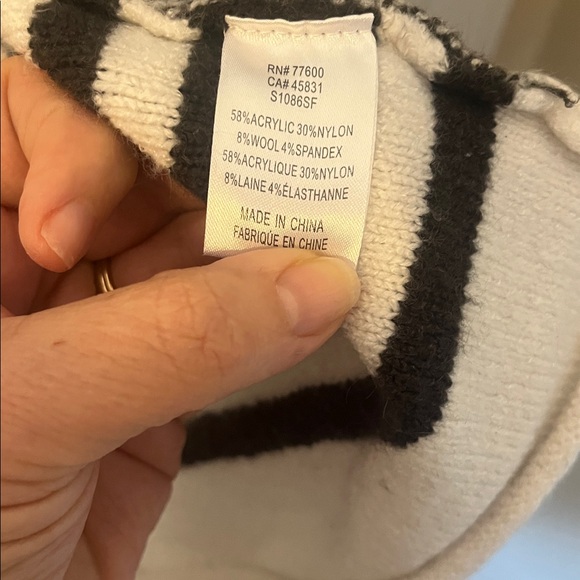 Saltwater LUXE Black and Cream Knit Cardigan Womens 2X - Picture 5 of 7